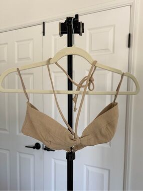 Bec + Bridge Beige Knot-Front Bralette Top, US6